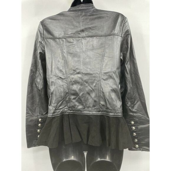 Free People Jakett Willow Peplum Size XS Leather Suede Black Womens Jacket - Picture 5 of 11